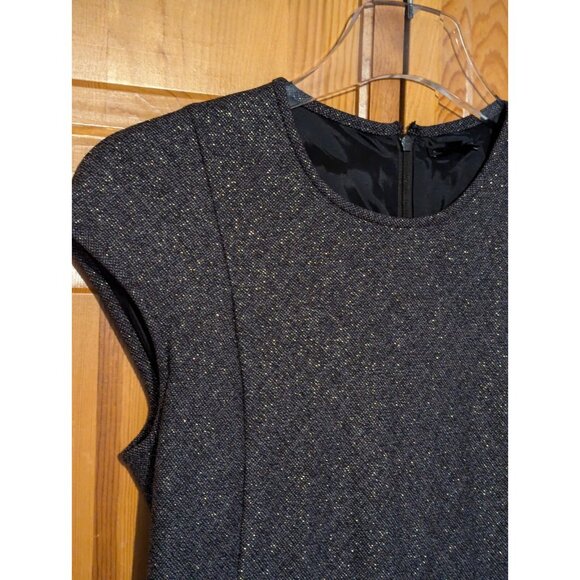 Theory Dress 4 Olpia Harlequin Gray Metallic Tweed Drop Waist Shift Wool - Picture 7 of 9